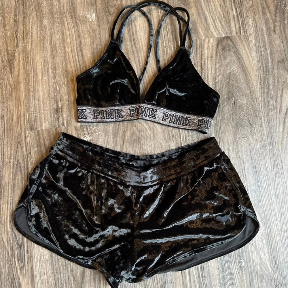 PINK Crushed velvet set